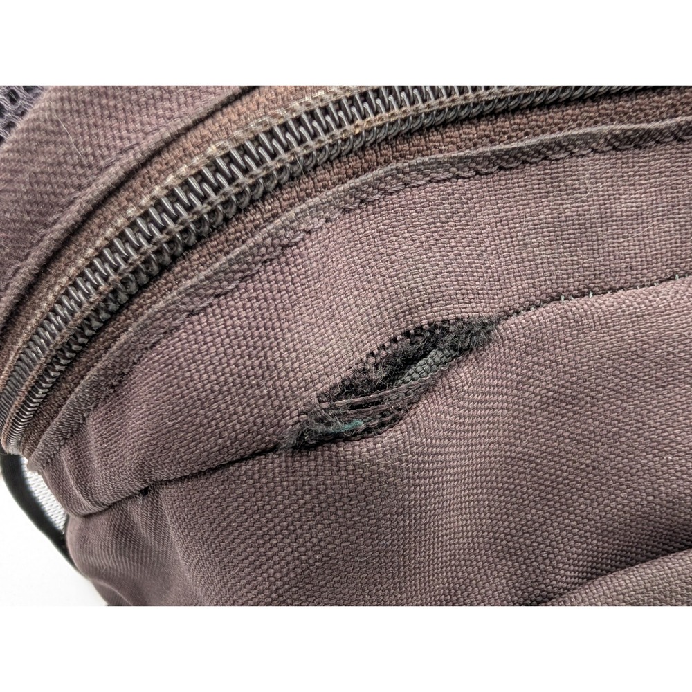 KAVU Canvas Backpack Dark Brown Outdoor Daypack Multi Pocket Repair Needed - Picture 8 of 9